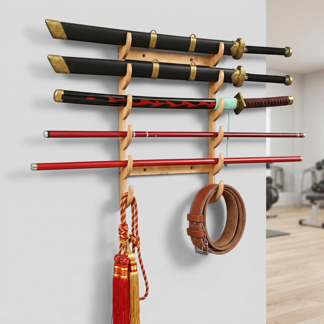Cosplay Prop Katana - 8-poziomowy drewniany uchwyt na miecze do