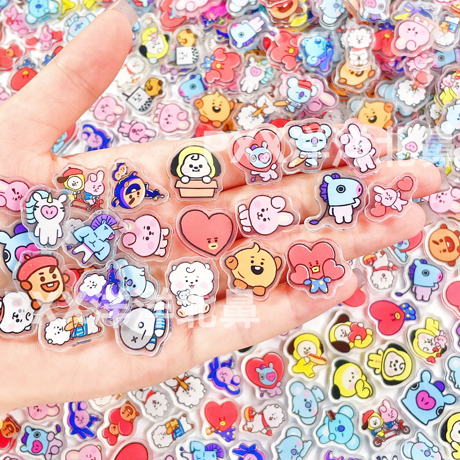 Acrylic Cosplay Prop - 100 szt. BT21 BTS Jednowarstwowe Elementy