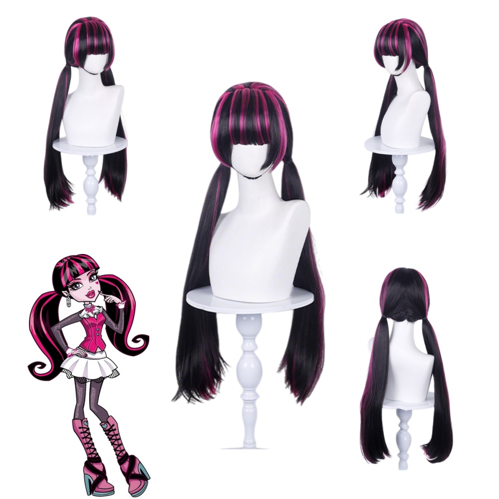 Wig Fiber Net - Peruka do cosplayu Draculaura z anime,