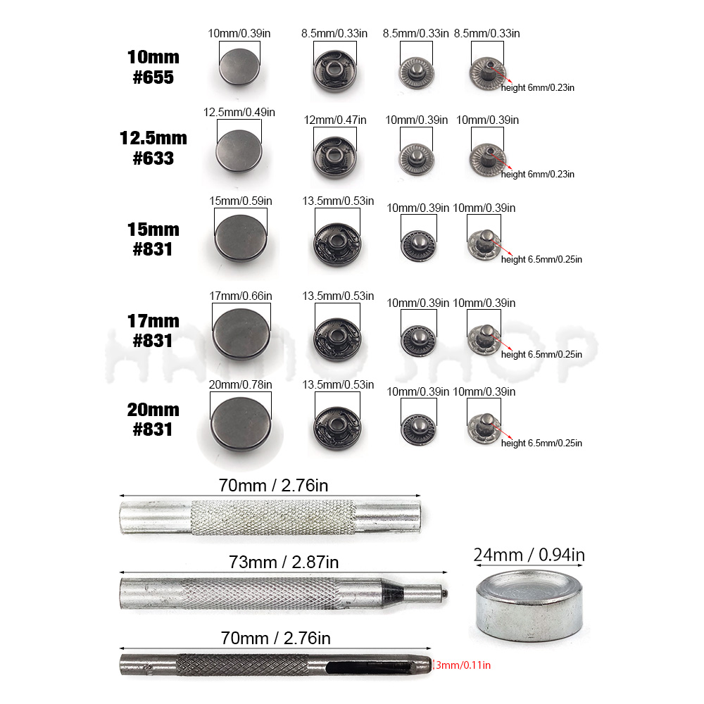 25 zestawów metalowych zatrzas – Snap Fastener Set recenzja i cena
